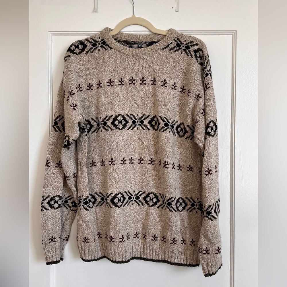 Vintage cotton blend knit grandpa sweater in good condition